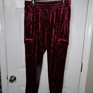 Velvet Burgundy Joggers